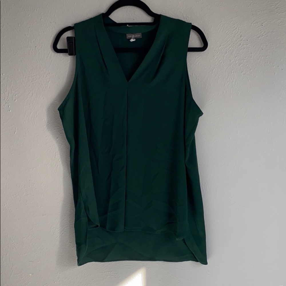 Vince Camuto Green V Neck Blouse